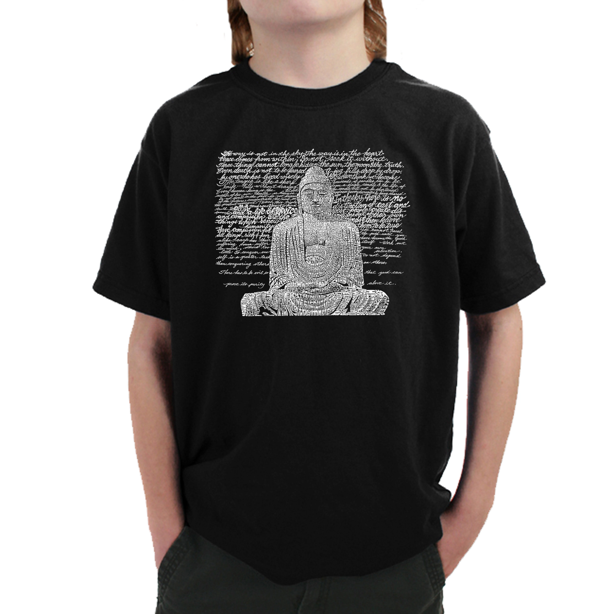LA Pop Art Boy's Word T-Shirt - Zen Buddha