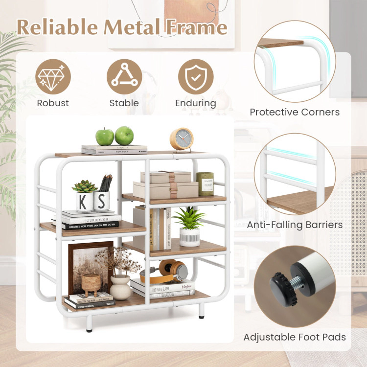 Hivvago 5-Tier Storage Organizer Open Book Shelf with Metal Frame