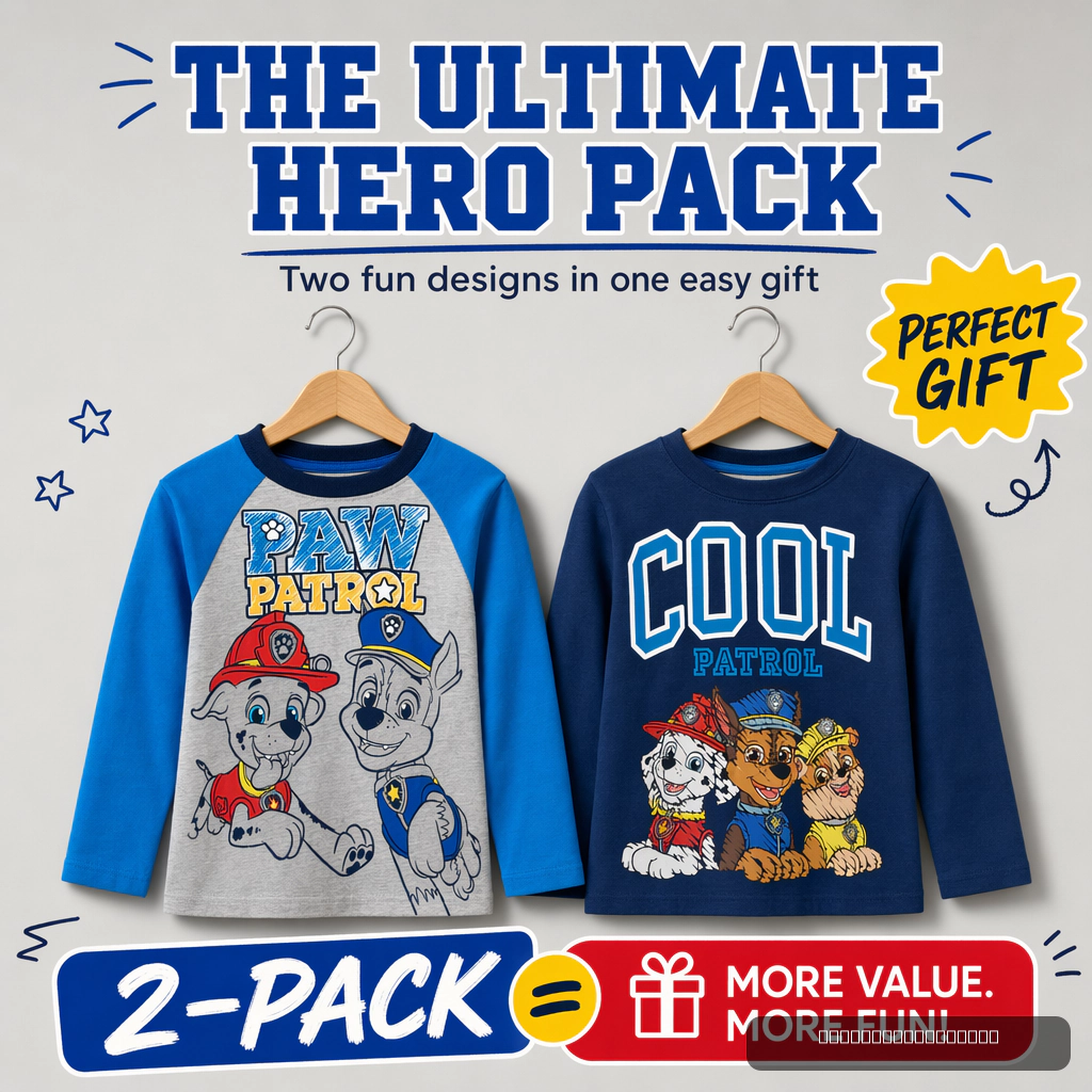 Paw Patrol Boys' 2-Pack Long Sleeve T-Shirts