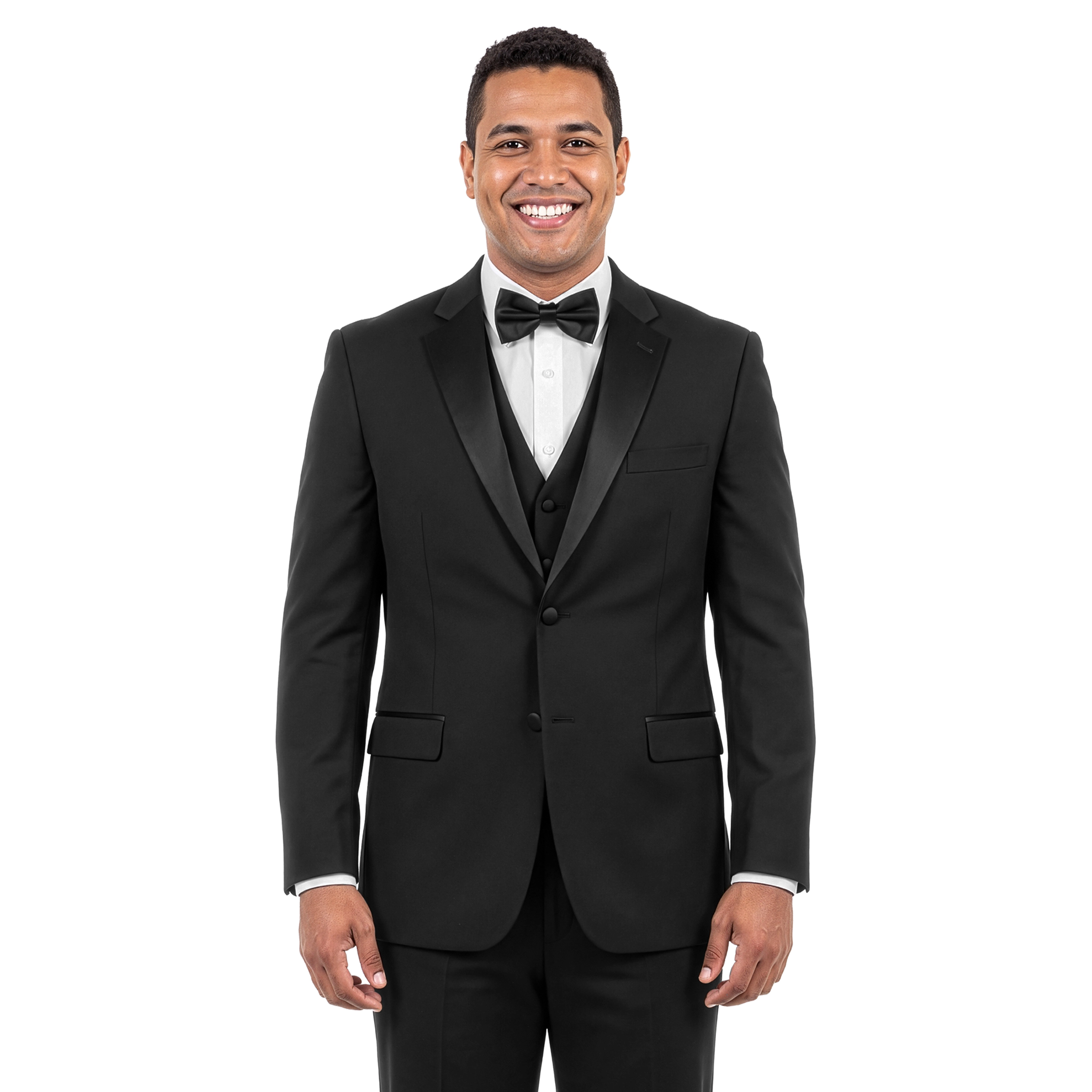 Bryan Michaels Mens 3pc Tuxedo Set w/ Satin Notch Lapel
