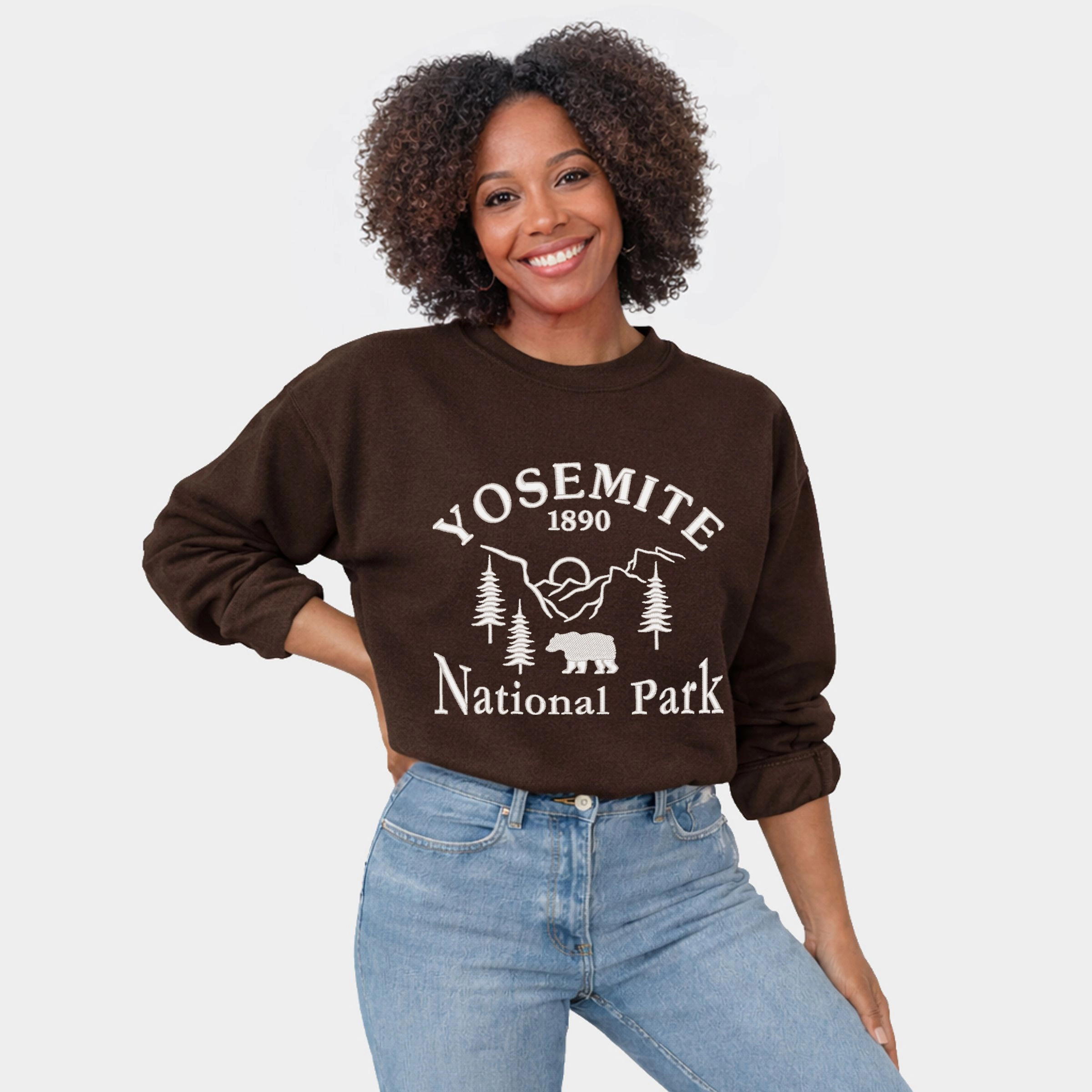 Simply Sage Market - Embroidered Yosemite National Park  Women's Graphic Sweatshirt