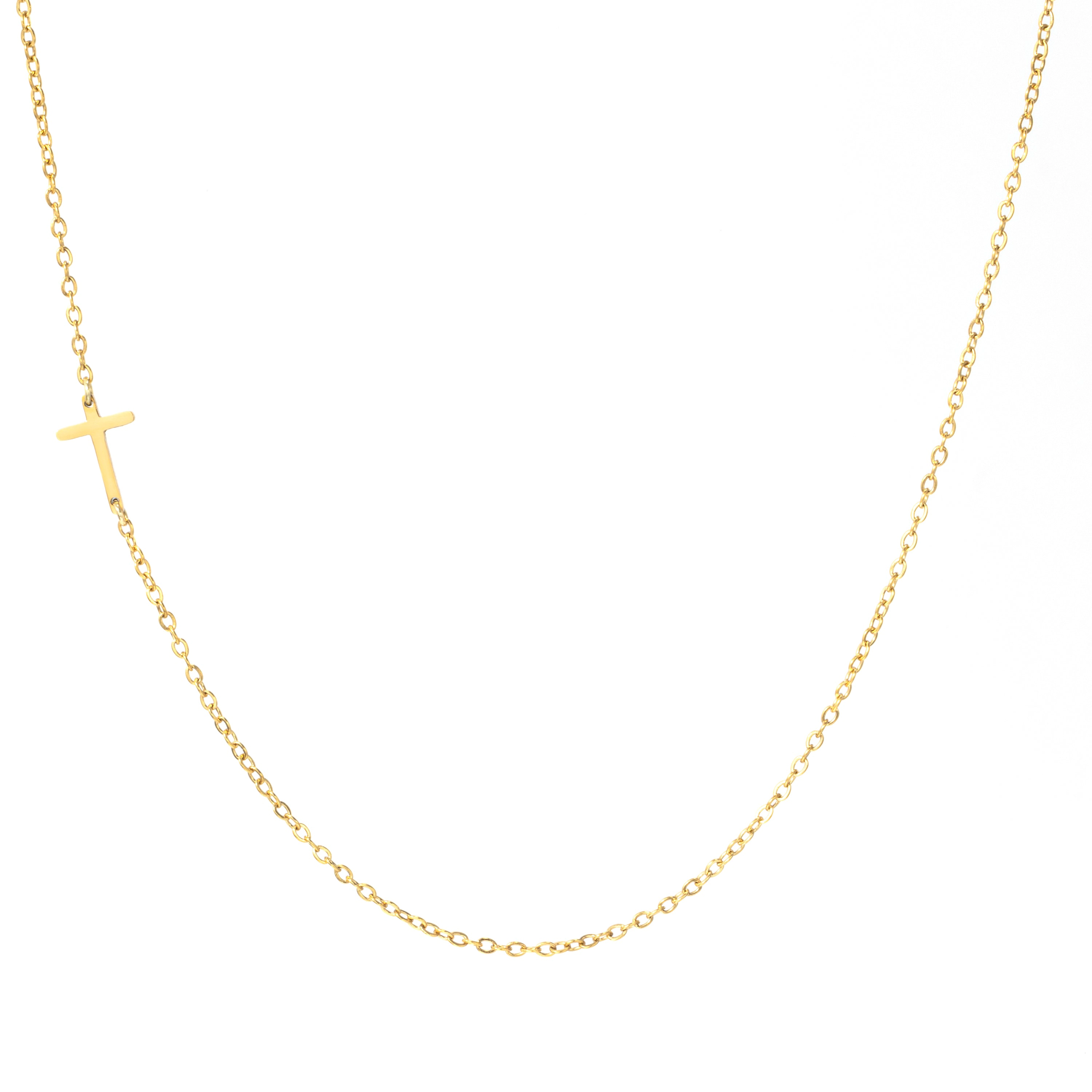 Mint & Lily Women's Dainty Sideways Cross Necklace