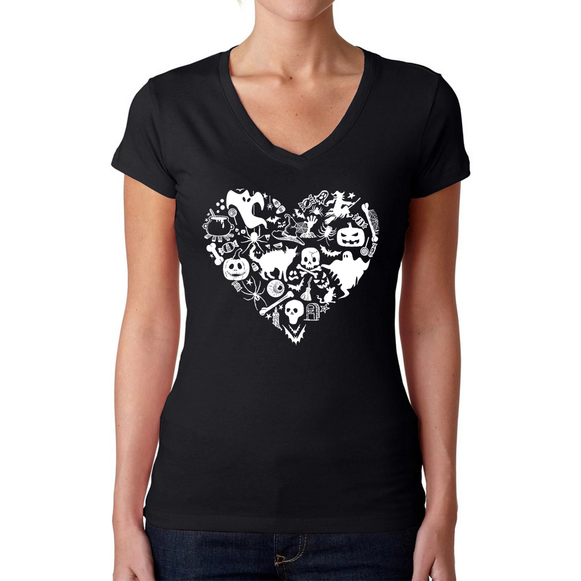 LA Pop Art Womens Word V-Neck T-Shirt
