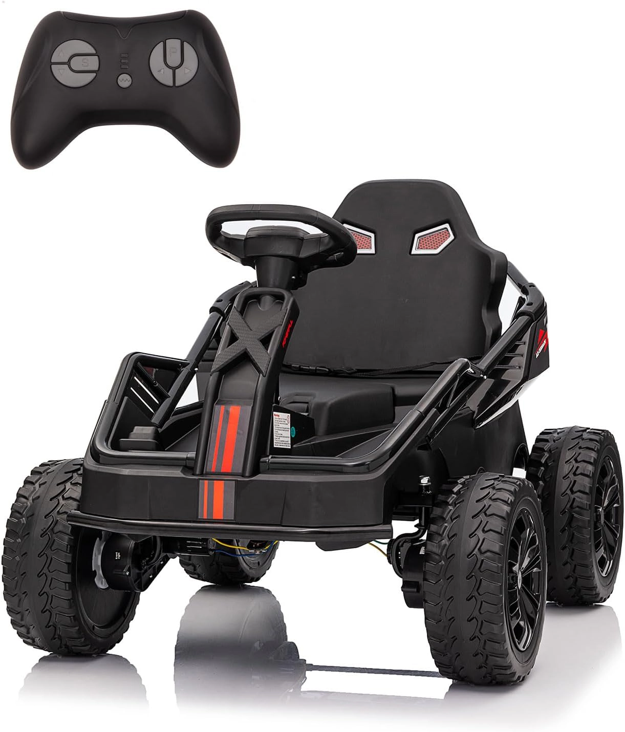 24V 4WD Ride-On Truck for Kids, Electric Utv Car with Remote, 4×200W Motors, 16" Seat, Music, LED, Shock Absorbers