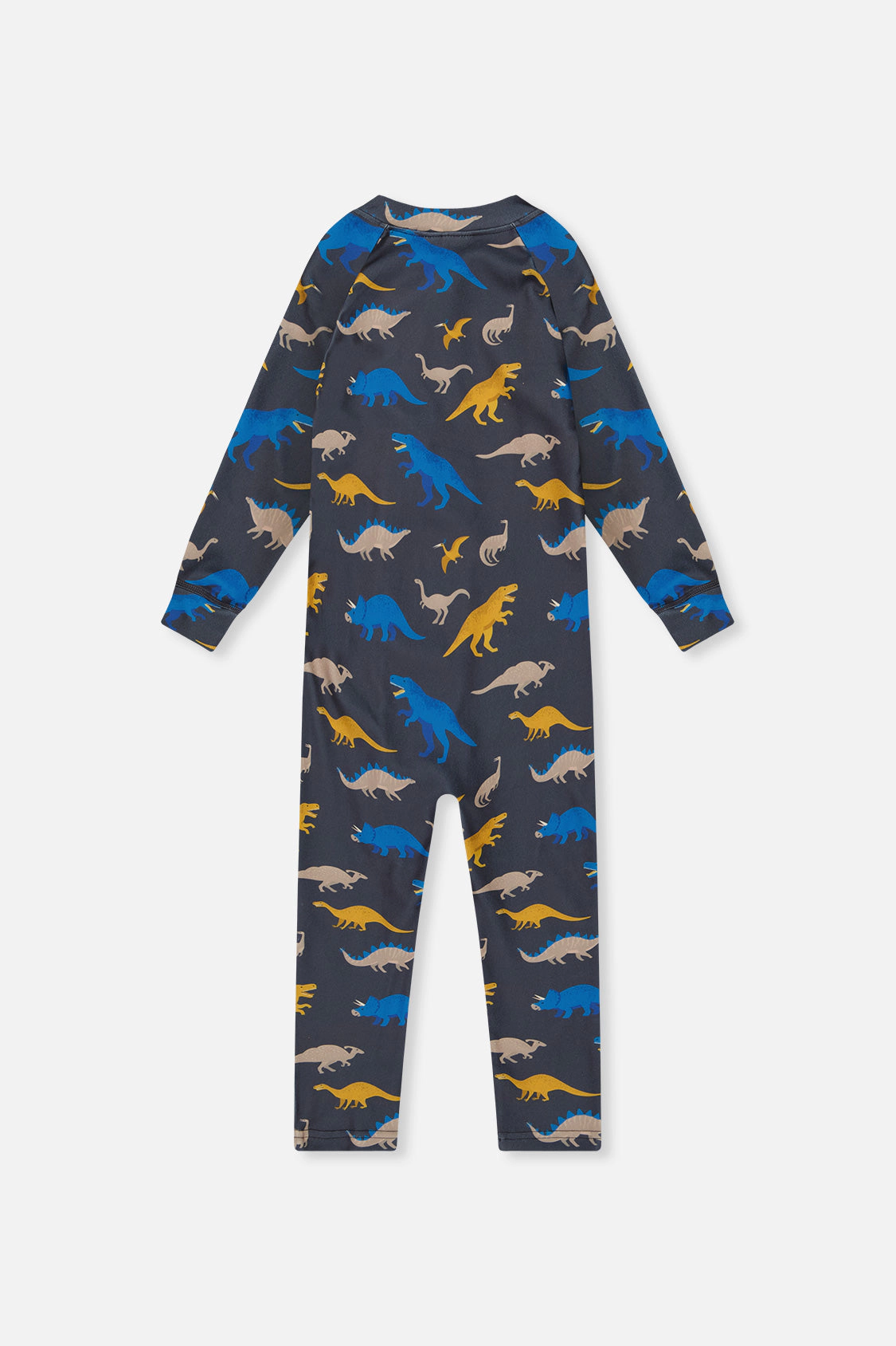 Deux par Boys One Piece Dinosaur Print Asymmetric Zip Thermal Underwear