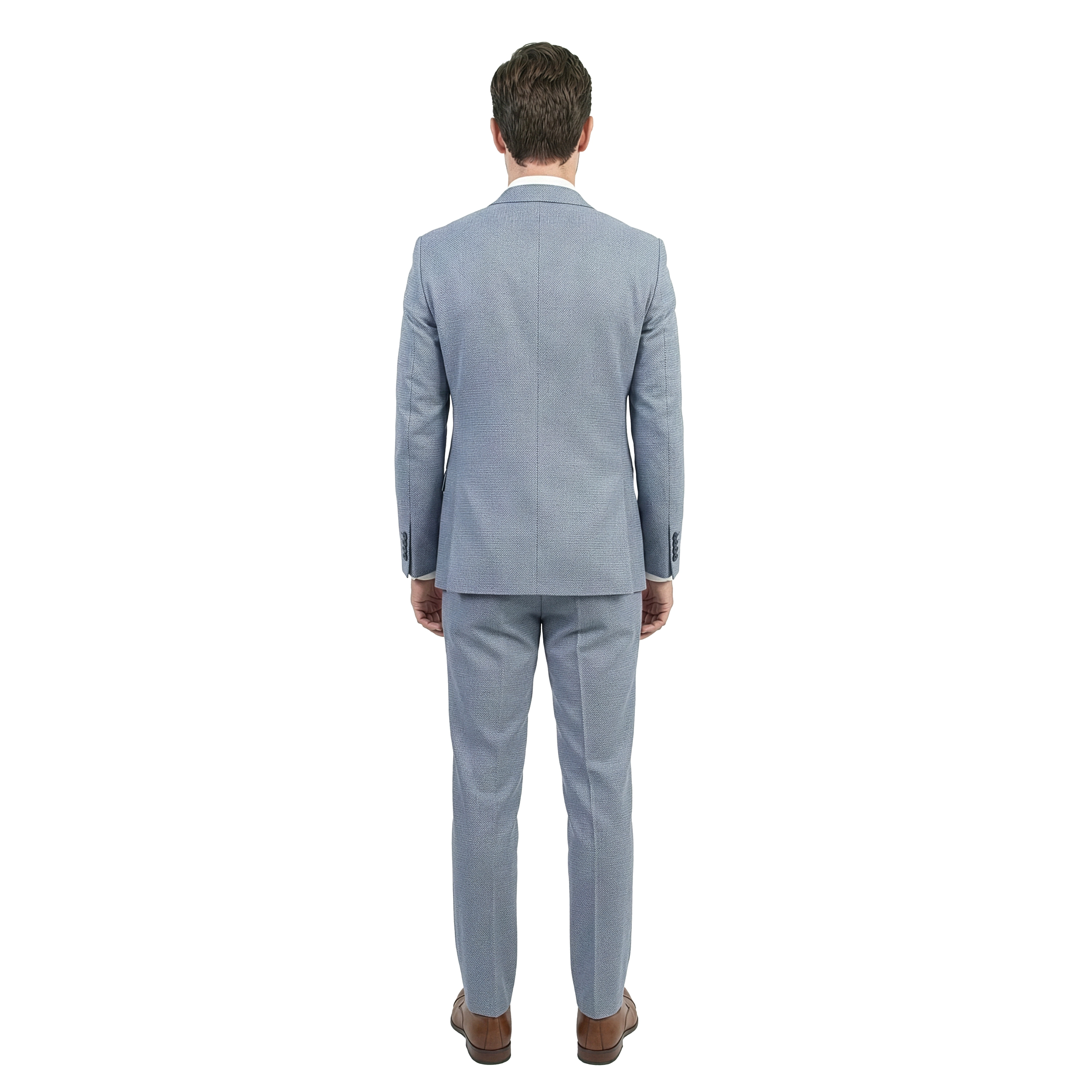 Tazzio Men’s Skinny Fit Double Breasted Vest 3pc Birdseye Suit Set