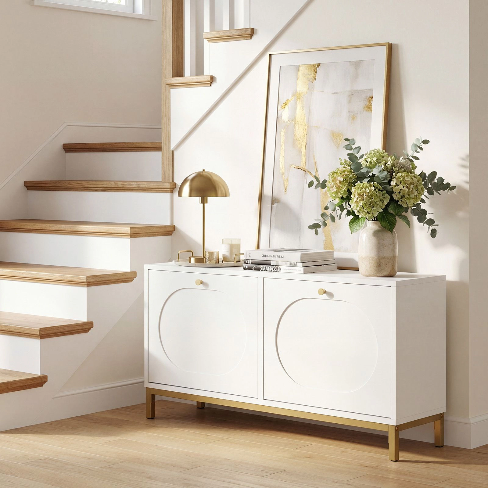 SlickBlue Entryway Shoe Cabinet Bench with 2 Flip Drawers and Shelves