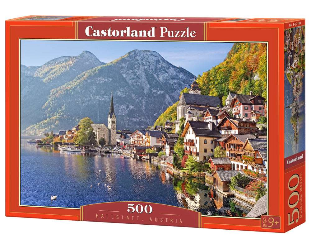 CASTORLAND 500 Piece Jigsaw Puzzle, Hallstatt, Austria, Idyllic Landscape, Tyrolean Alps, Castorland B-52189