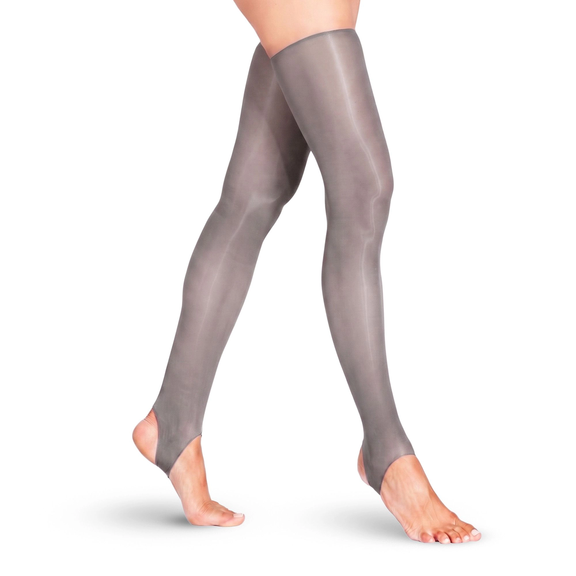 LECHERY Women's Stirrup Thigh High Stockings, Lustrous Silky Shiny Stockings Leg Warmers Hold Up Hosiery