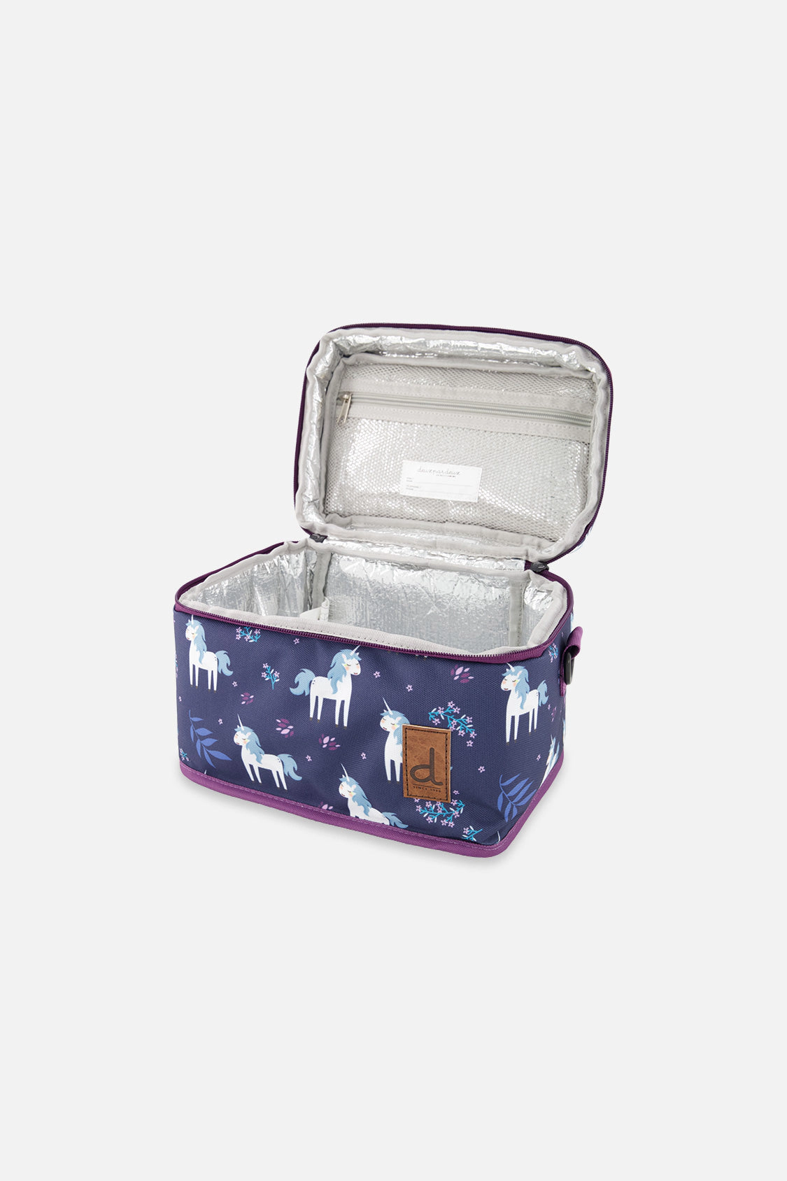 Deux par Girls Insulated Unicorn Print Lunch Box with Removable Shoulder Strap