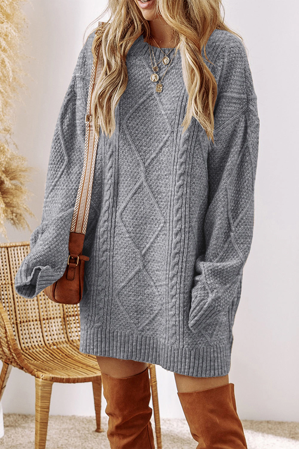 Threaded Pear Women's Adalee Shoulder Loose Fit Sweater
