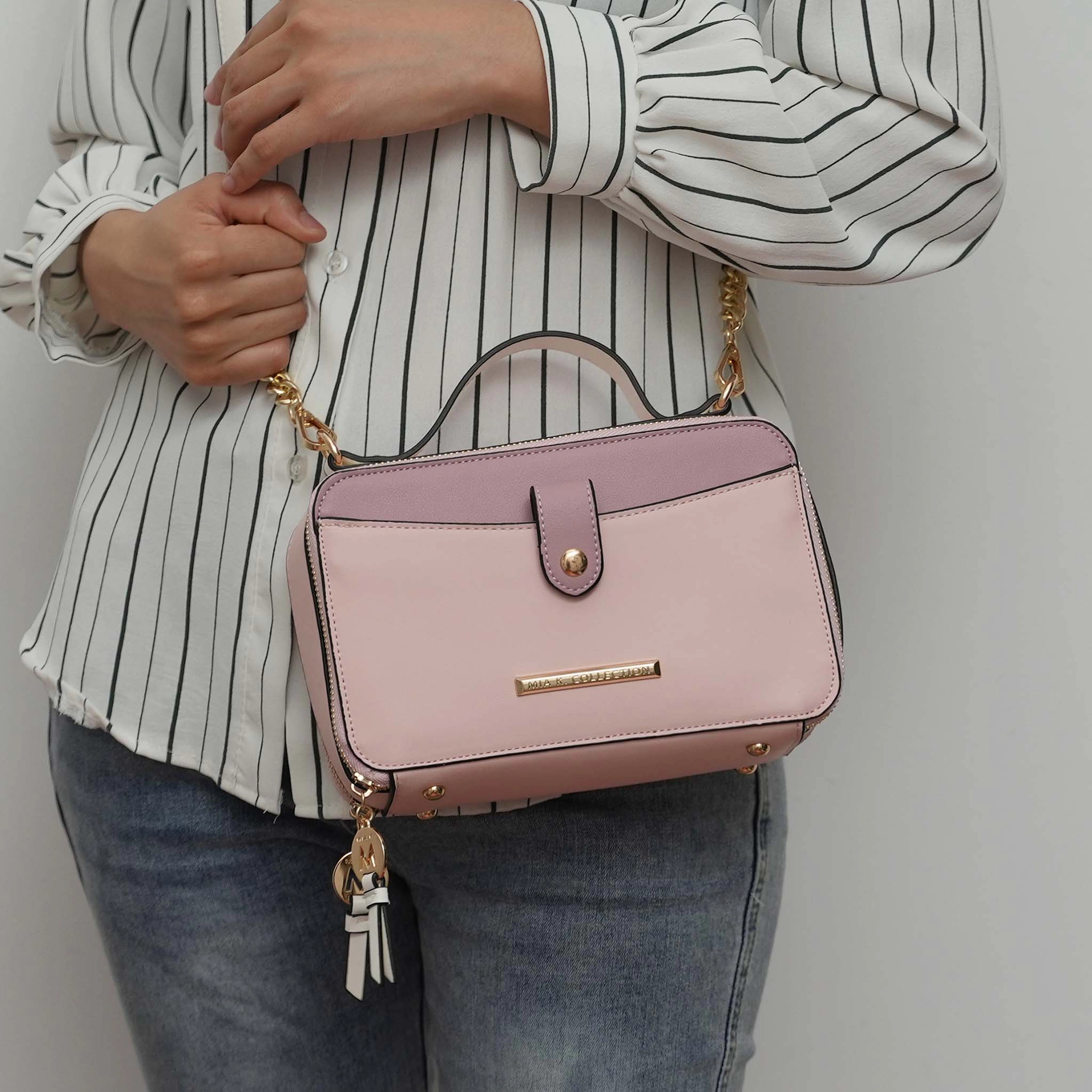 Mia K Collection Oaklynn Color-Block Camera Crossbody Bag