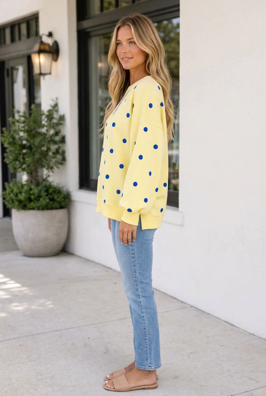 Threaded Pear Mila Hem Pullover Top Long Sleeve
