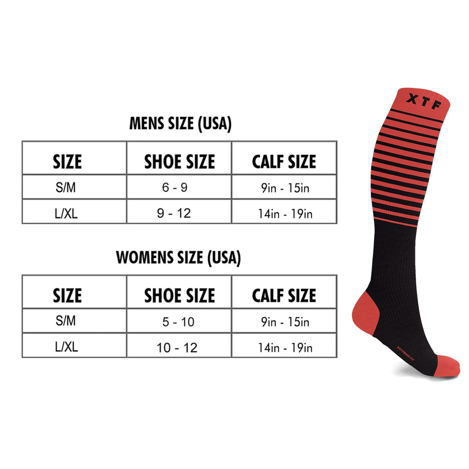 Extreme Fit Elite Compression Comfort Anti Fatigue Everyday Wear Travel Flight Socks - 6 Pair