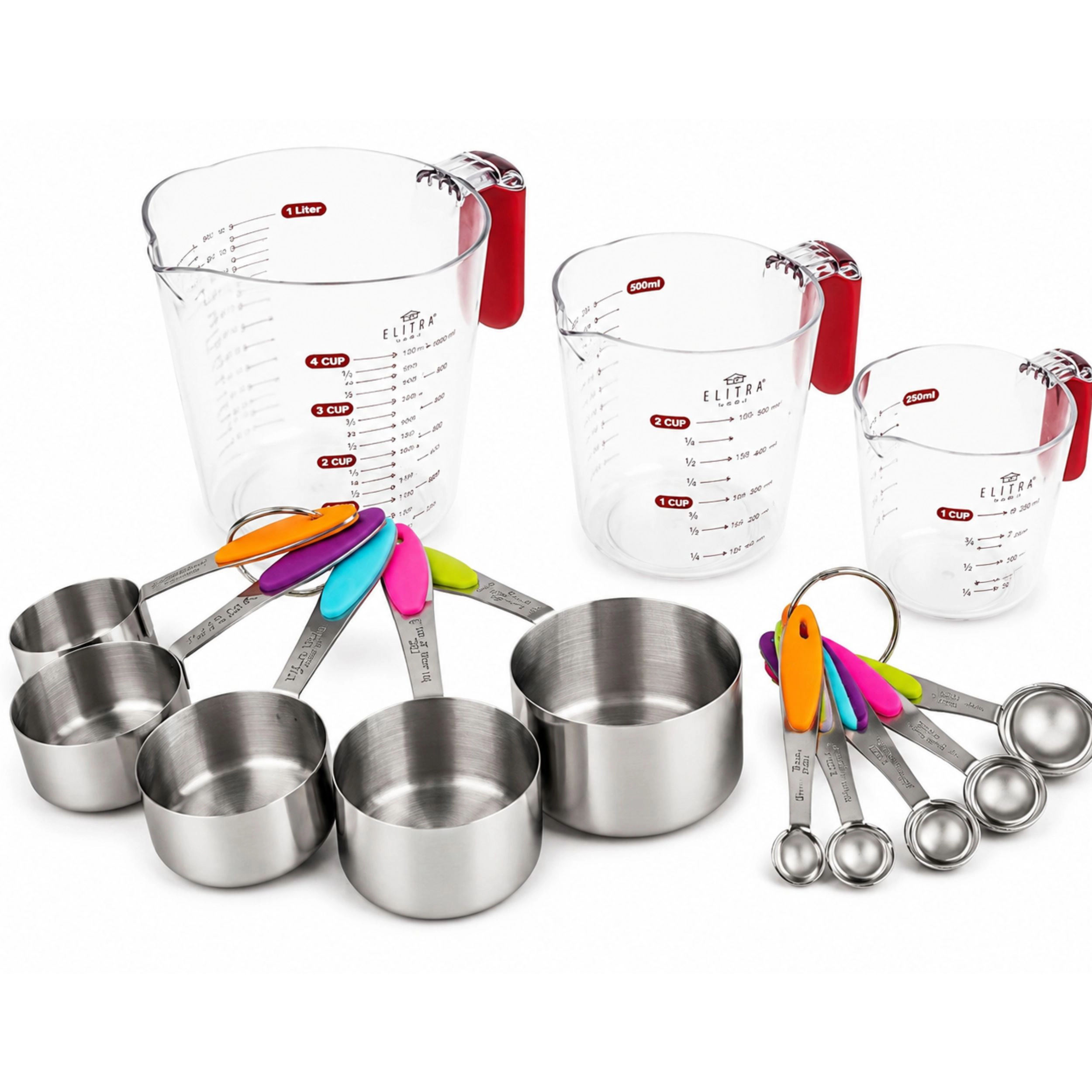 Home Collection 13-Piece Stainless Steel Measuring Cups and Spoons Set