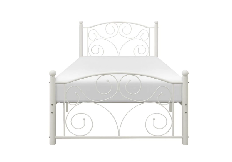 Homelegance Pallina Metal Platform Bed with Headboard and Footboard, White