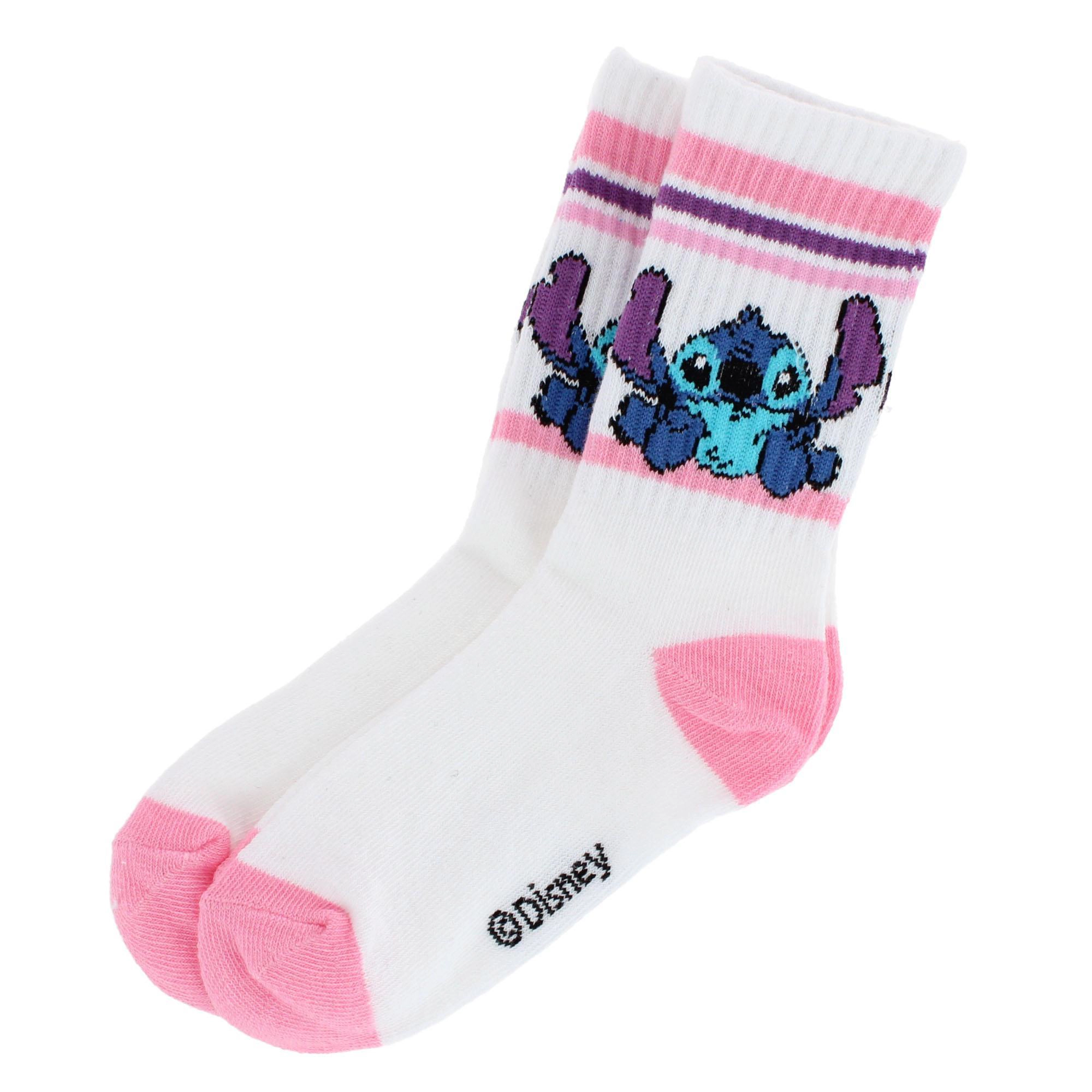 Textiel Trade Girl's Disney Lilo & Stitch Ribbed Athletic Socks (2 Pair)