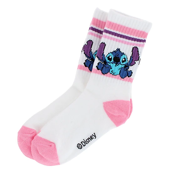 Textiel Trade Girl's Disney Lilo & Stitch Ribbed Athletic Socks (2 Pair)