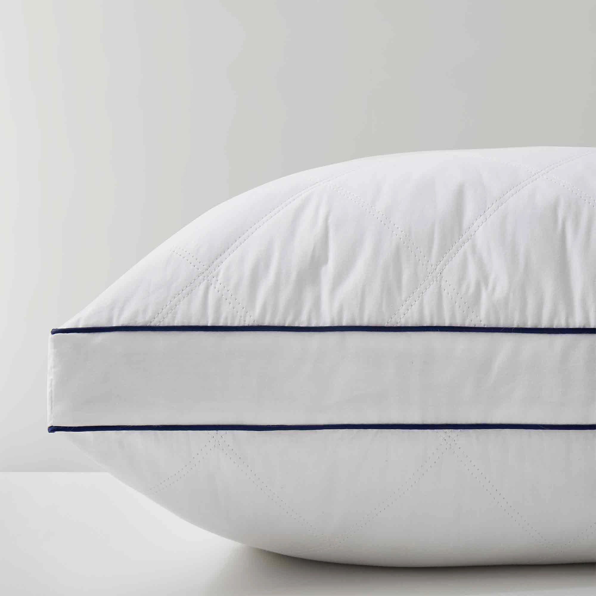PEACENEST Goose Feather and Down Bed Pillows with Cotton Cover,Set of 2