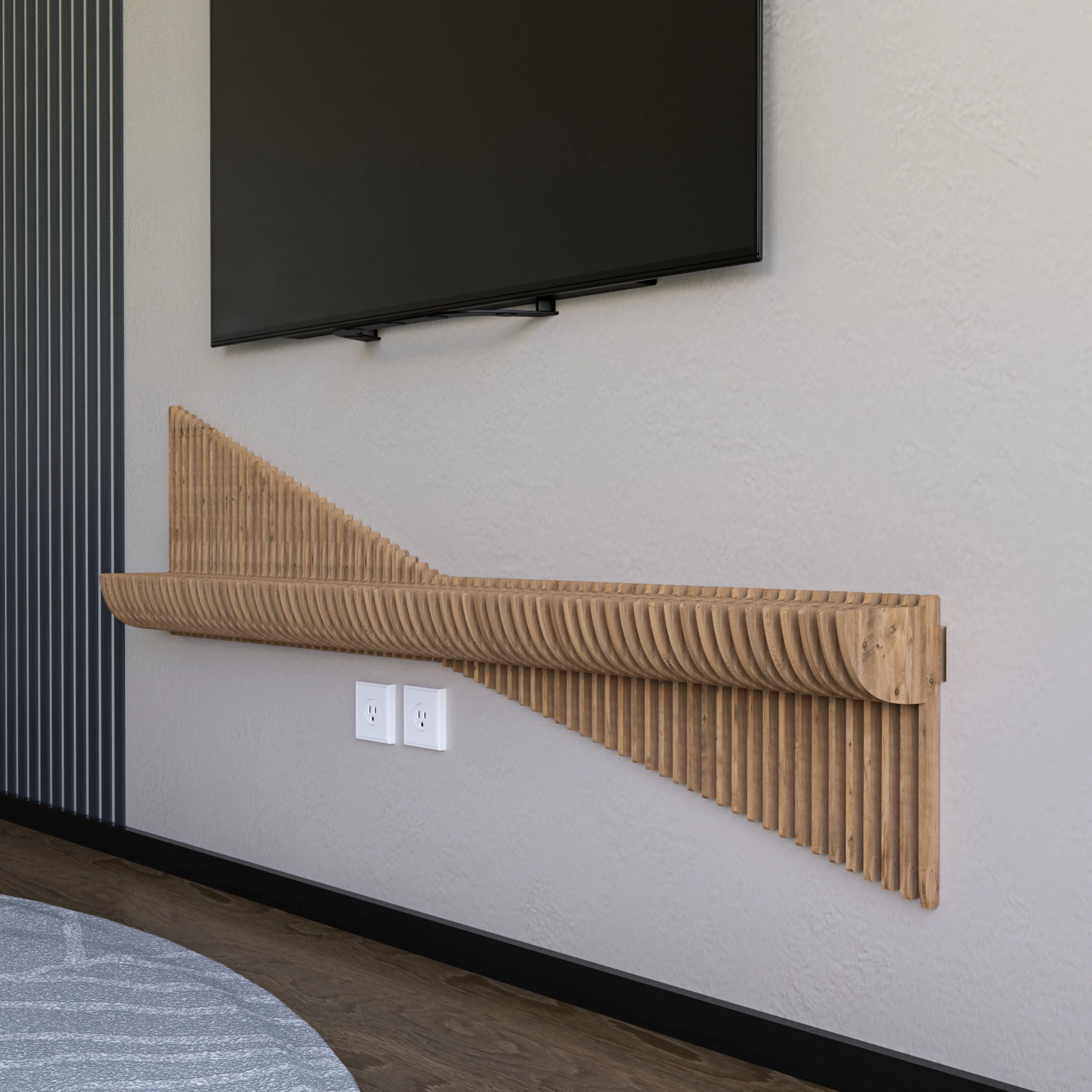 Wear Sierra Parametric 60" 3D Wavy Floating Shelf