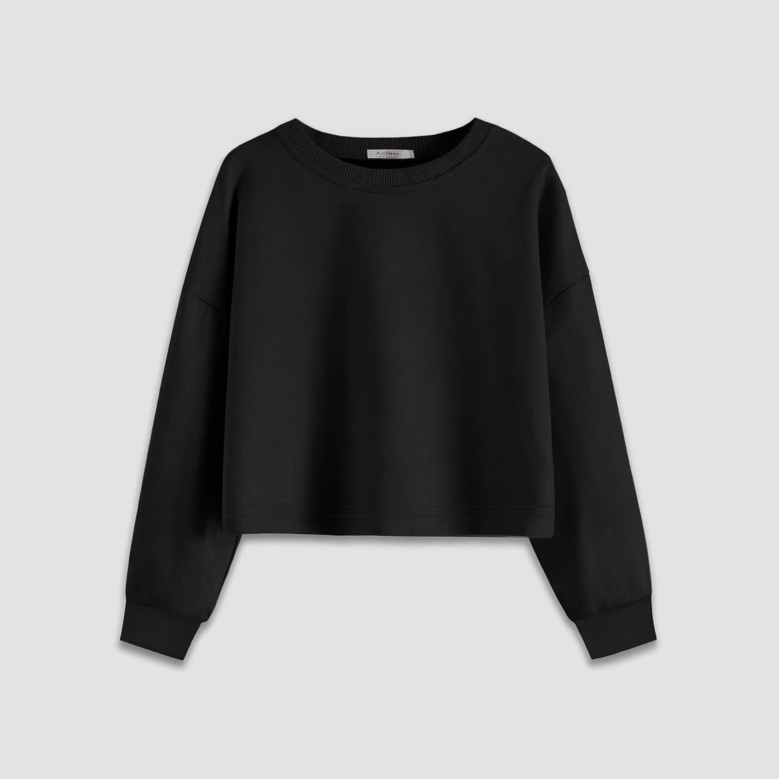 Arshiner Girls Crop Tops Kids Long Sleeve Pullover Sweatshirts Cropped Crewneck Sweatshirt