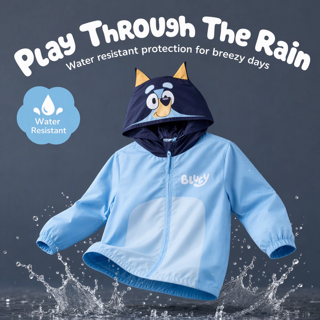 Bluey Toddler Boy or Girl Cosplay Hooded Windbreaker Jacket