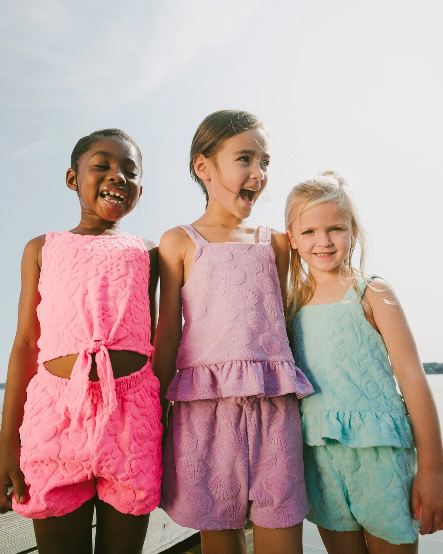Deux par Girls Terry Tank Top and Tie Waist Shorts Set