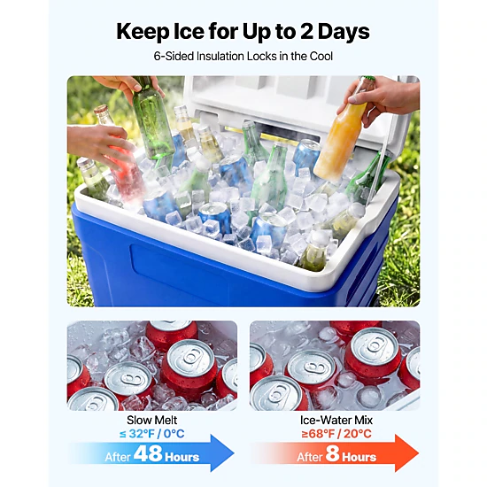 HONGGE Hard Cooler Portable Cooler with Keeps for Ice Retention Insulated for Camping