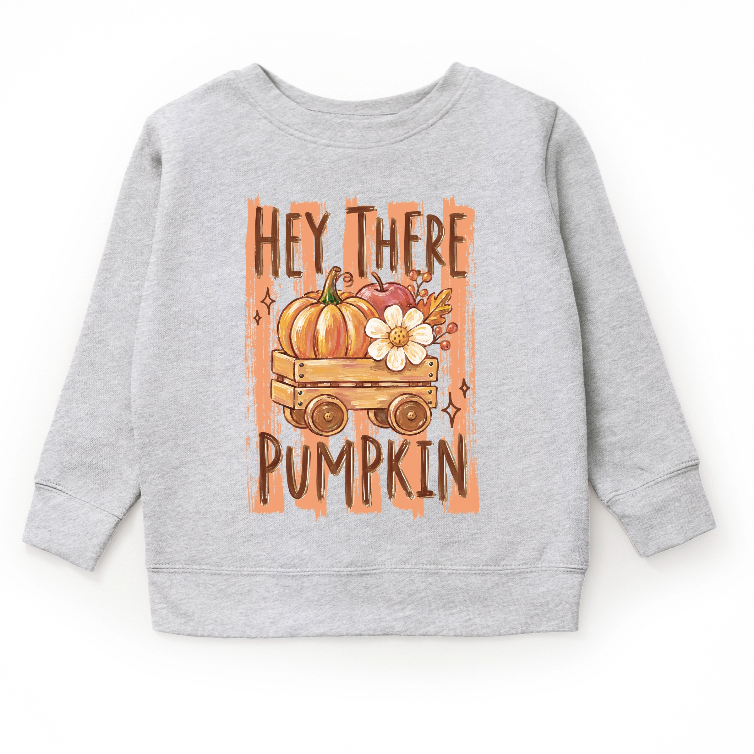 The Juniper Shop  - Youth Graphic Sweatshirt Hey There Pumpkin Stripes