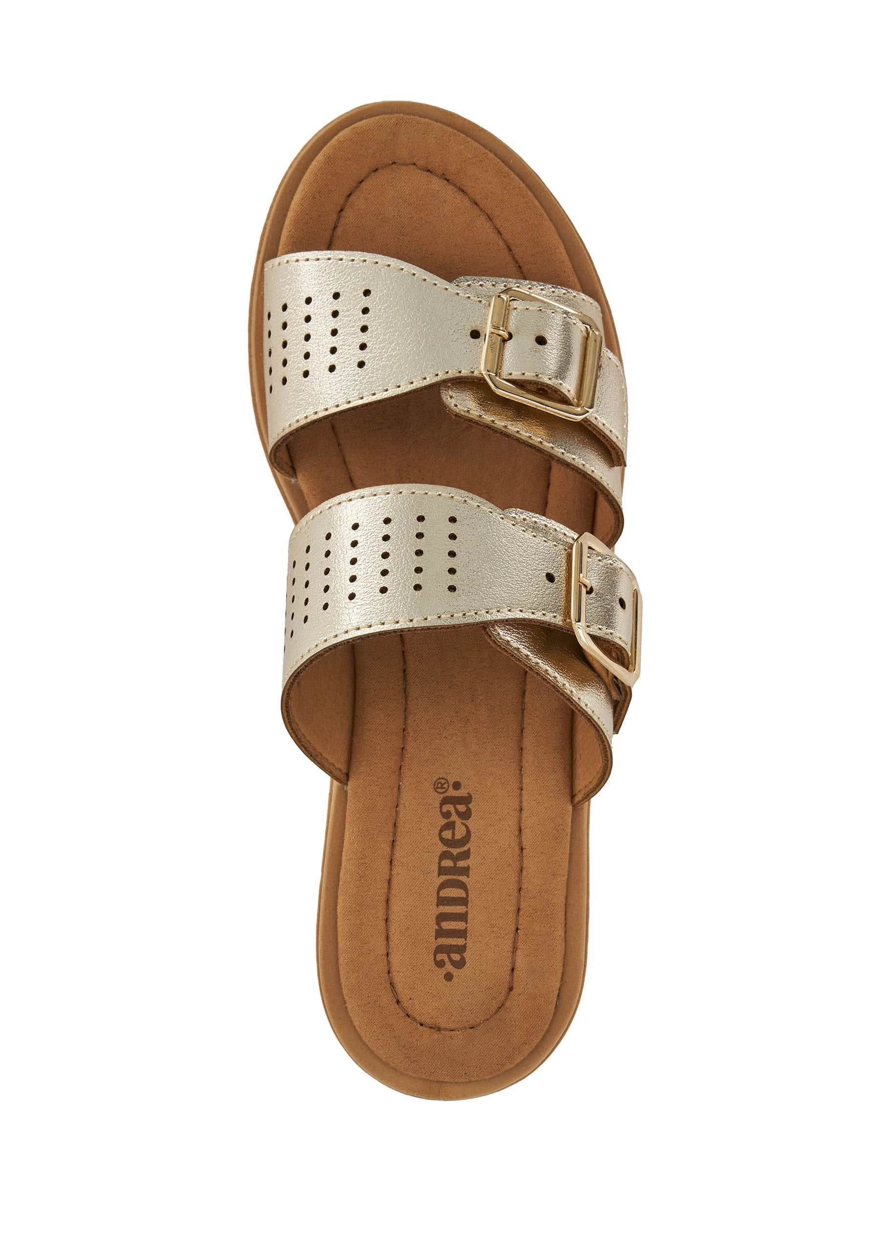 Andrea Comfort Footbed Double Buckle Sandals