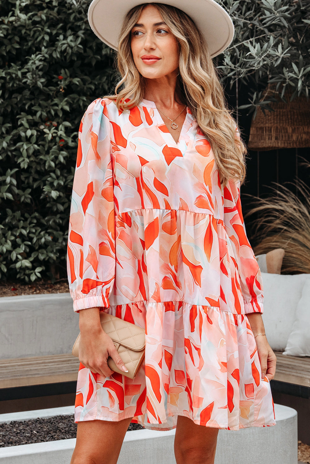 Threaded Pear Women's Sierra Print Long Sleeve Dress