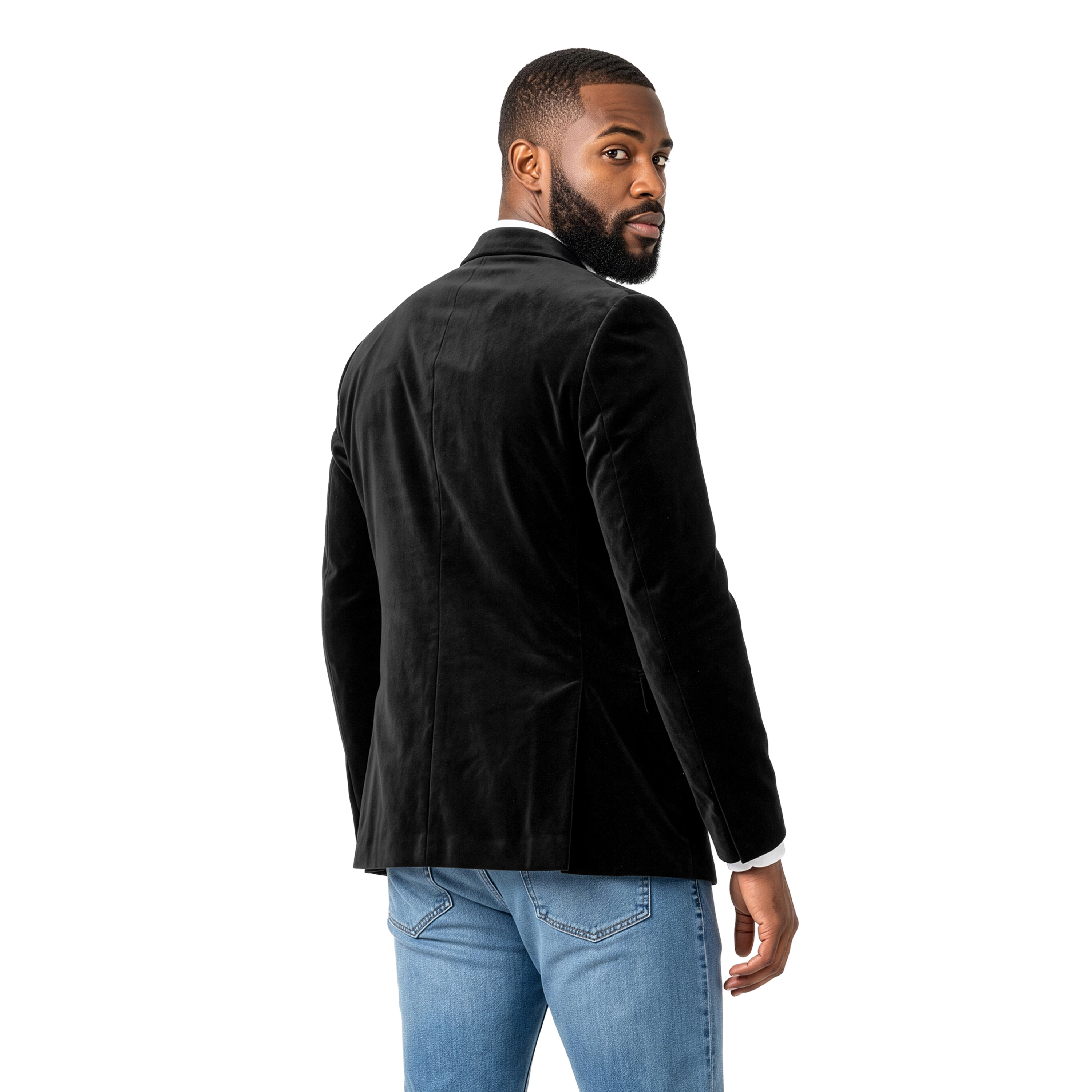 Tazzio Mens Velvet Two Button Jacket