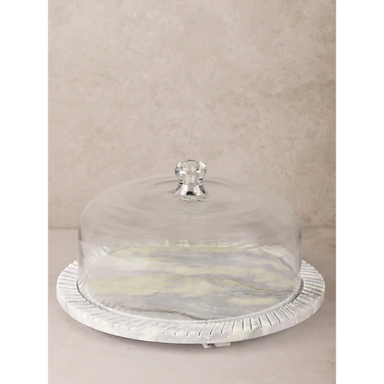 GAURI KOHLI Blinq Green Onyx Serving Board with Cloche
