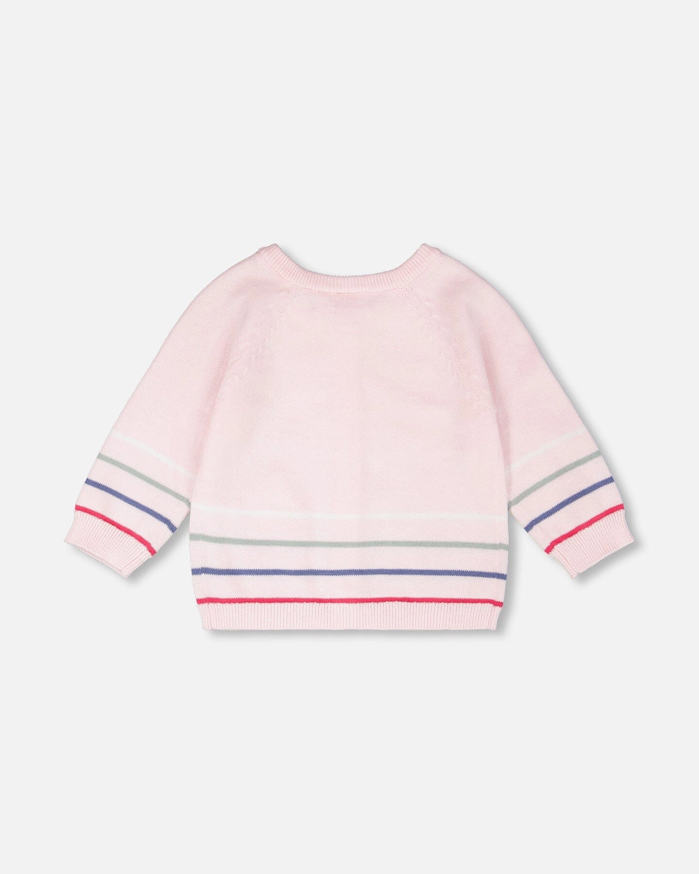 Deux par Girls Cotton Knit Striped Button Front Cardigan