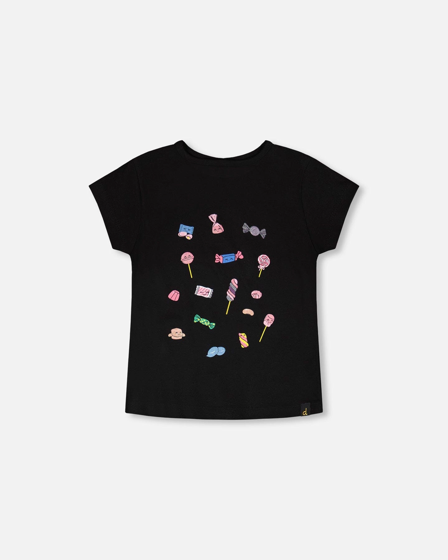 Deux par Girls Organic Cotton Candy Graphic Short Sleeve T-Shirt