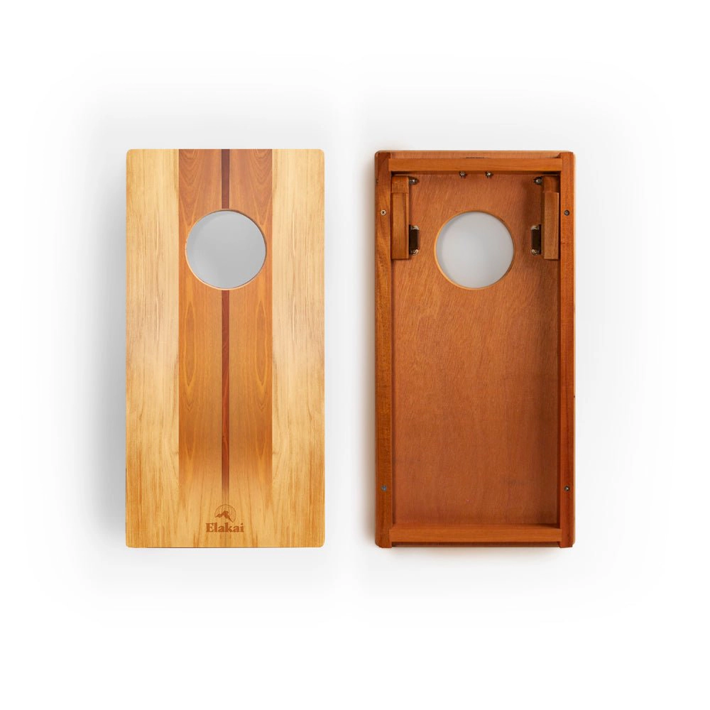 Elakai 1ft x 2ft Woody Mahogany Pathfinder Cornhole Board Set