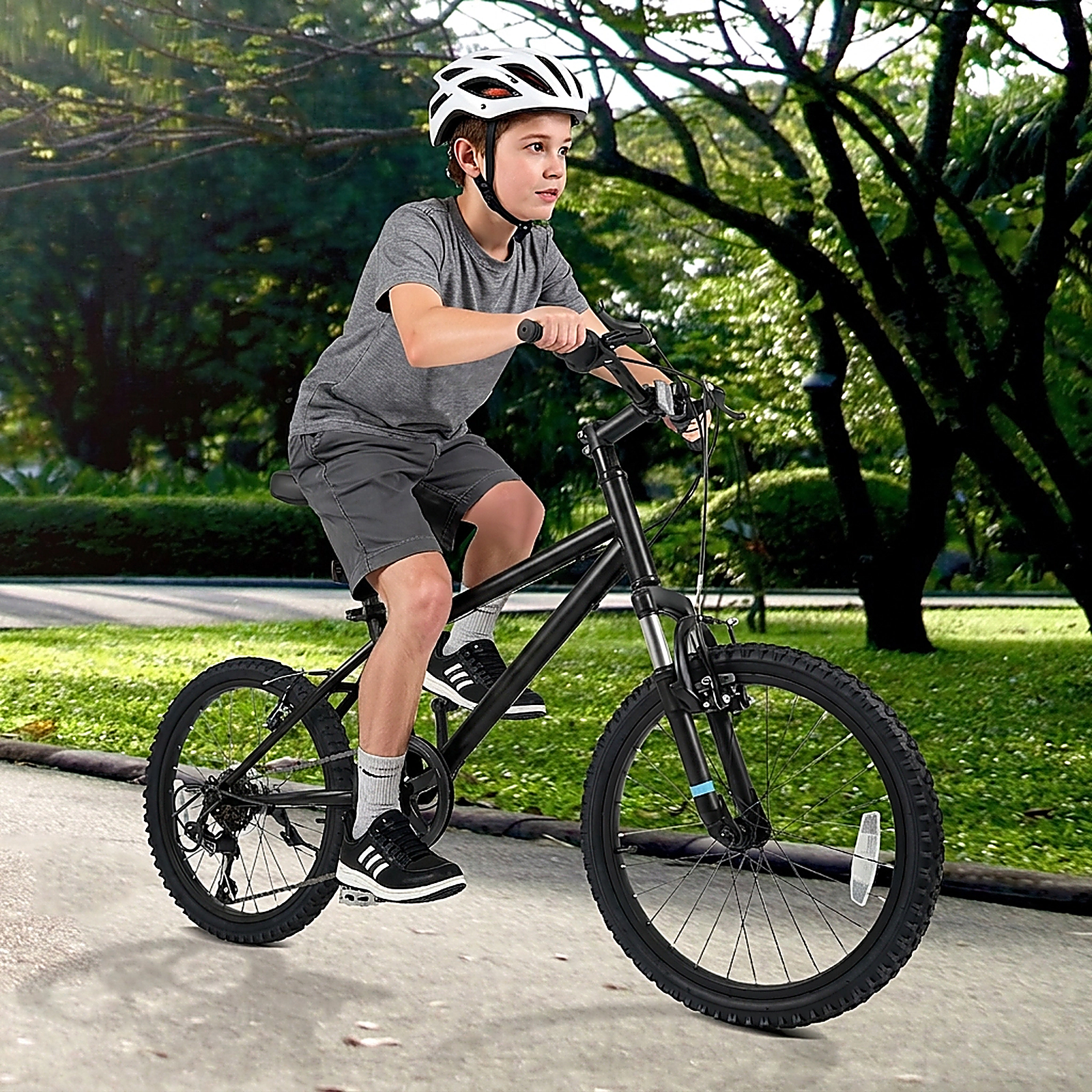 SUGIFT Adjustable Suspension Kids Mountain Bike 20-Inch Child Bicycle 110-lb Capacity Ages 8+ Years Old Black