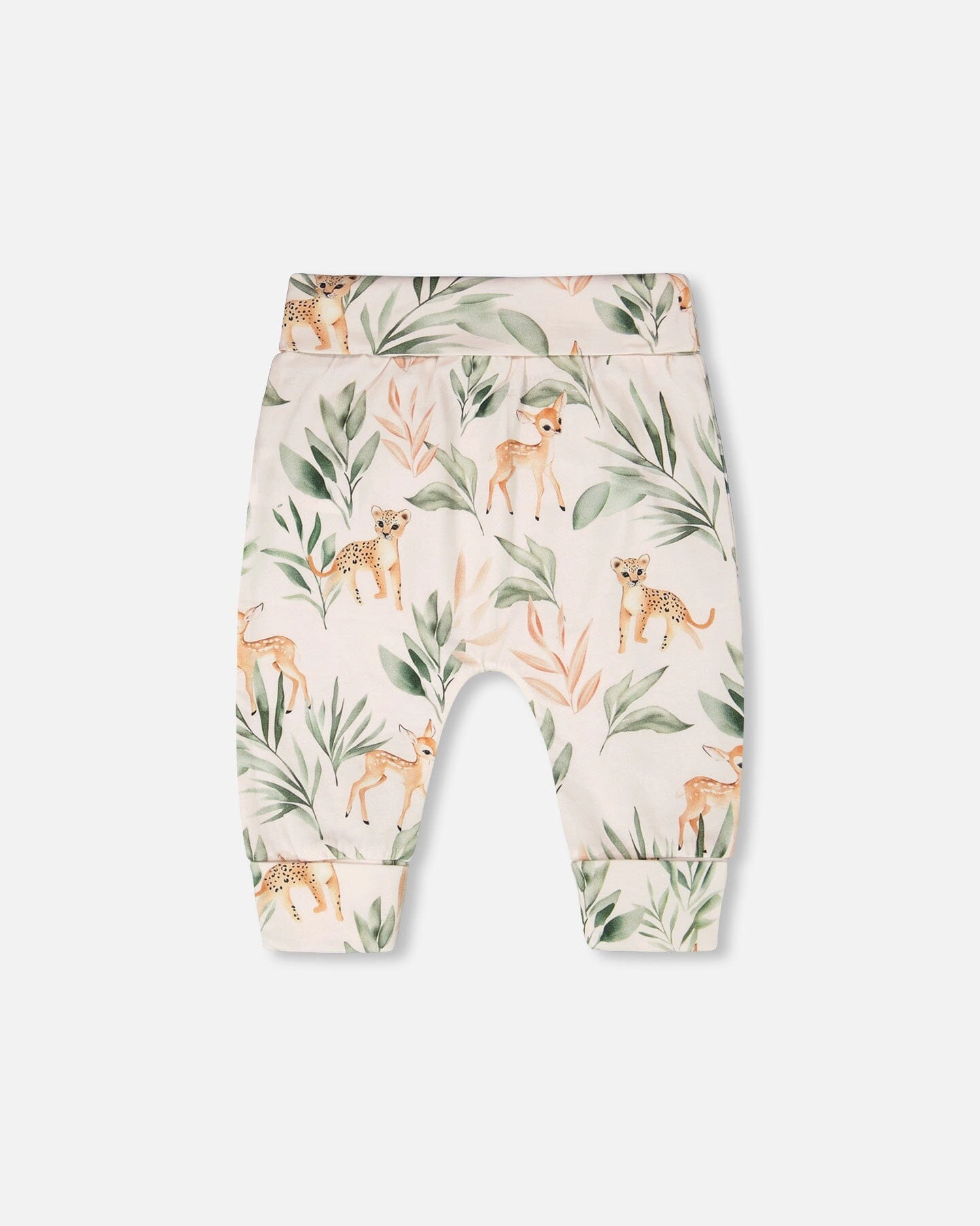 Deux par Girls Organic Cotton Jersey Evolutive Pants Deer Print