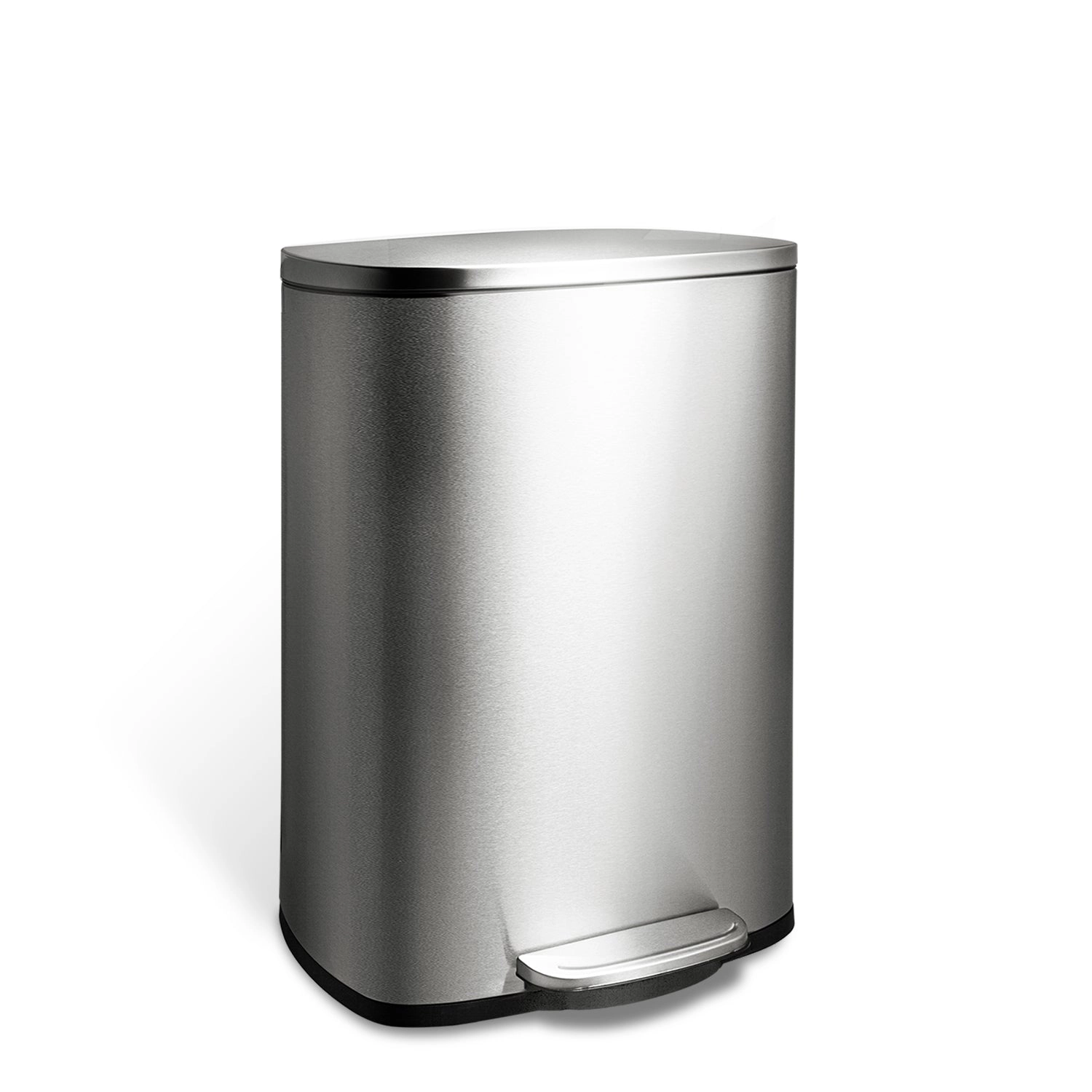 Ninestars Rectangular 13.2-Gallon Stainless Steel Step-On Trash Can