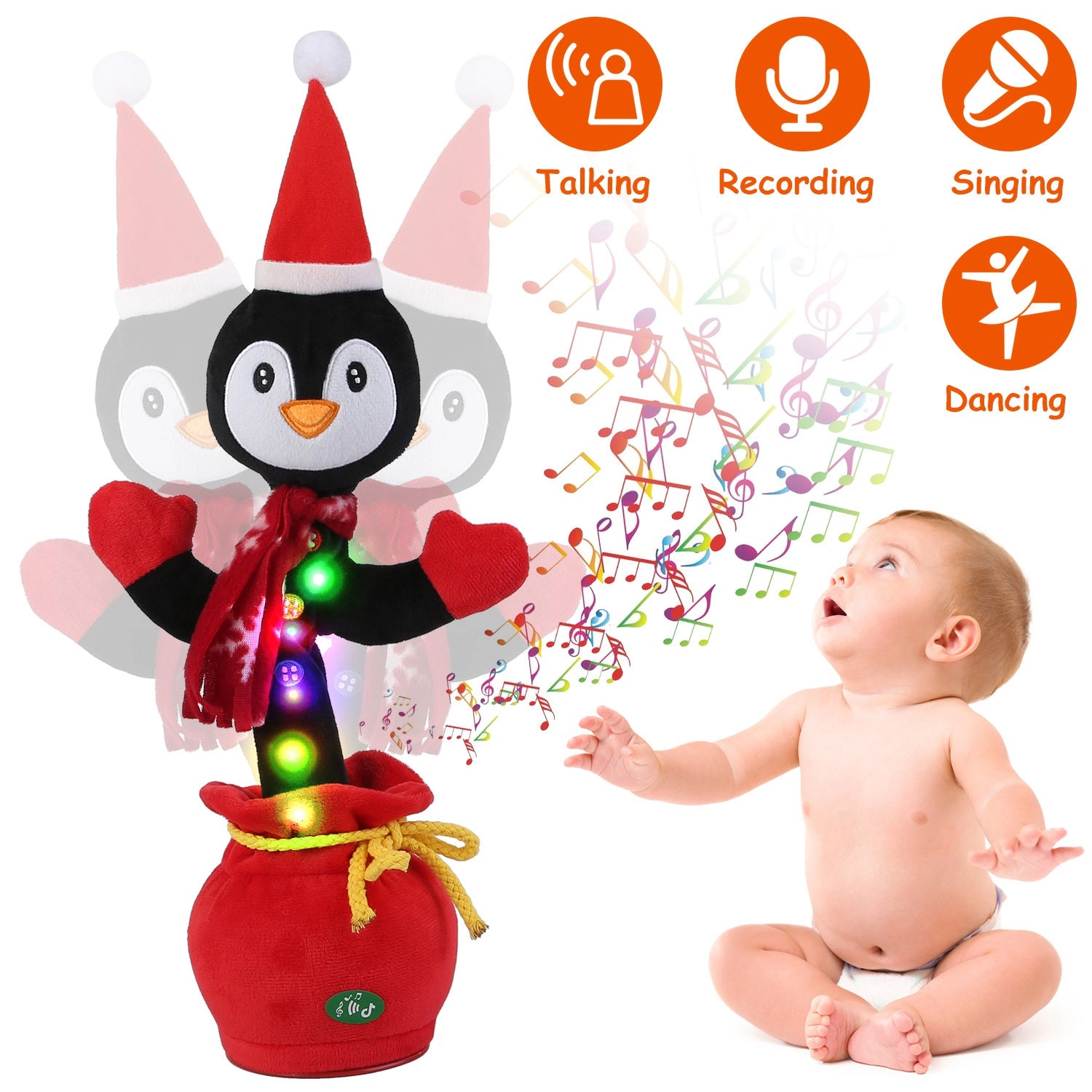 GBruno Interactive Dancing Christmas Plush Toy