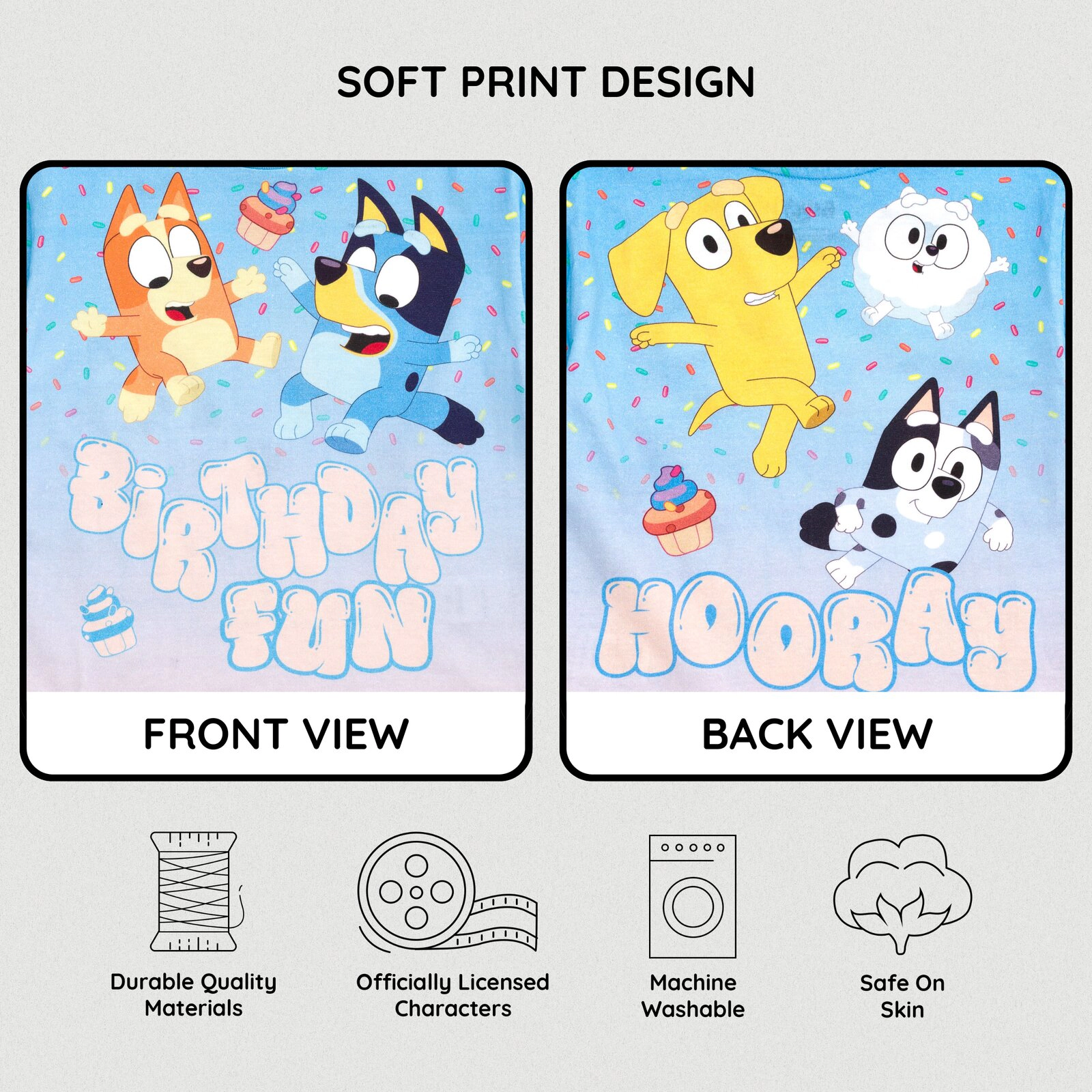 Bluey Holiday and Birthday Short Sleeve T-Shirt