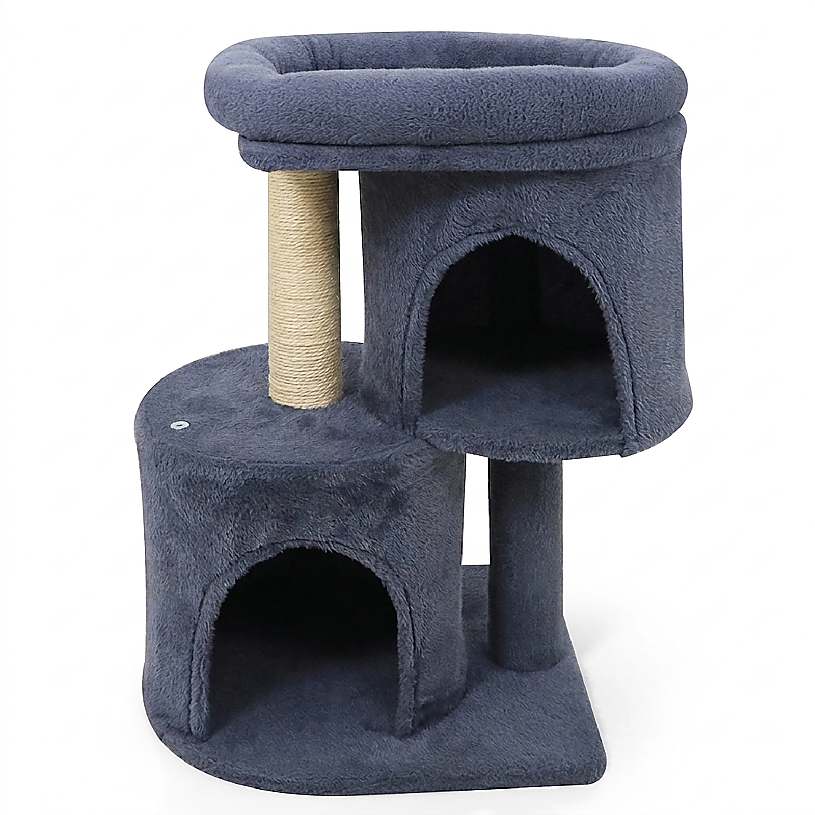 SUGIFT Dark Gray 26 in Cat Tower with 17.5 in Padded Perch and Dual Condos