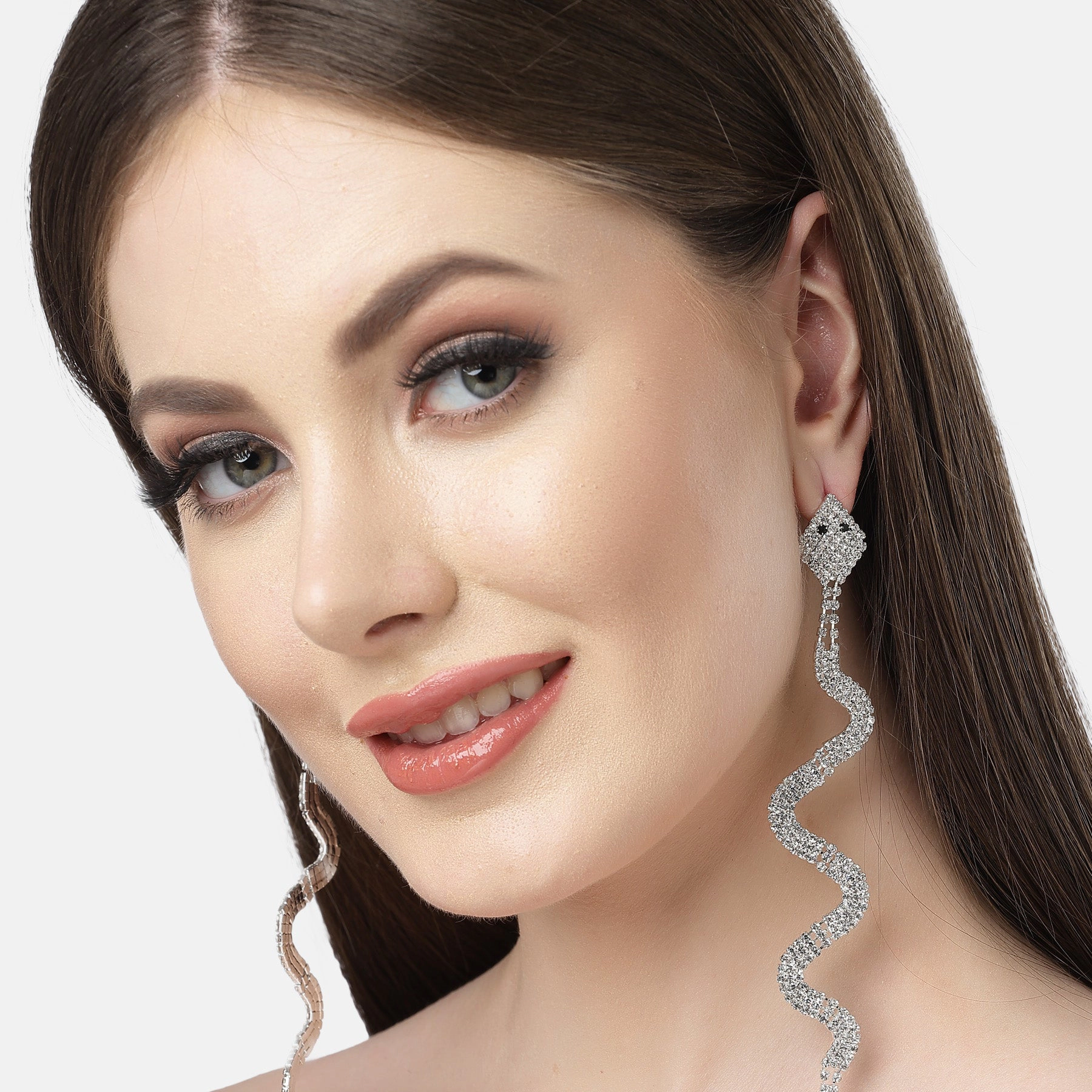 AGP PARIS Womens Diva Collection Gleaming Snake Dangle Drop Earrings