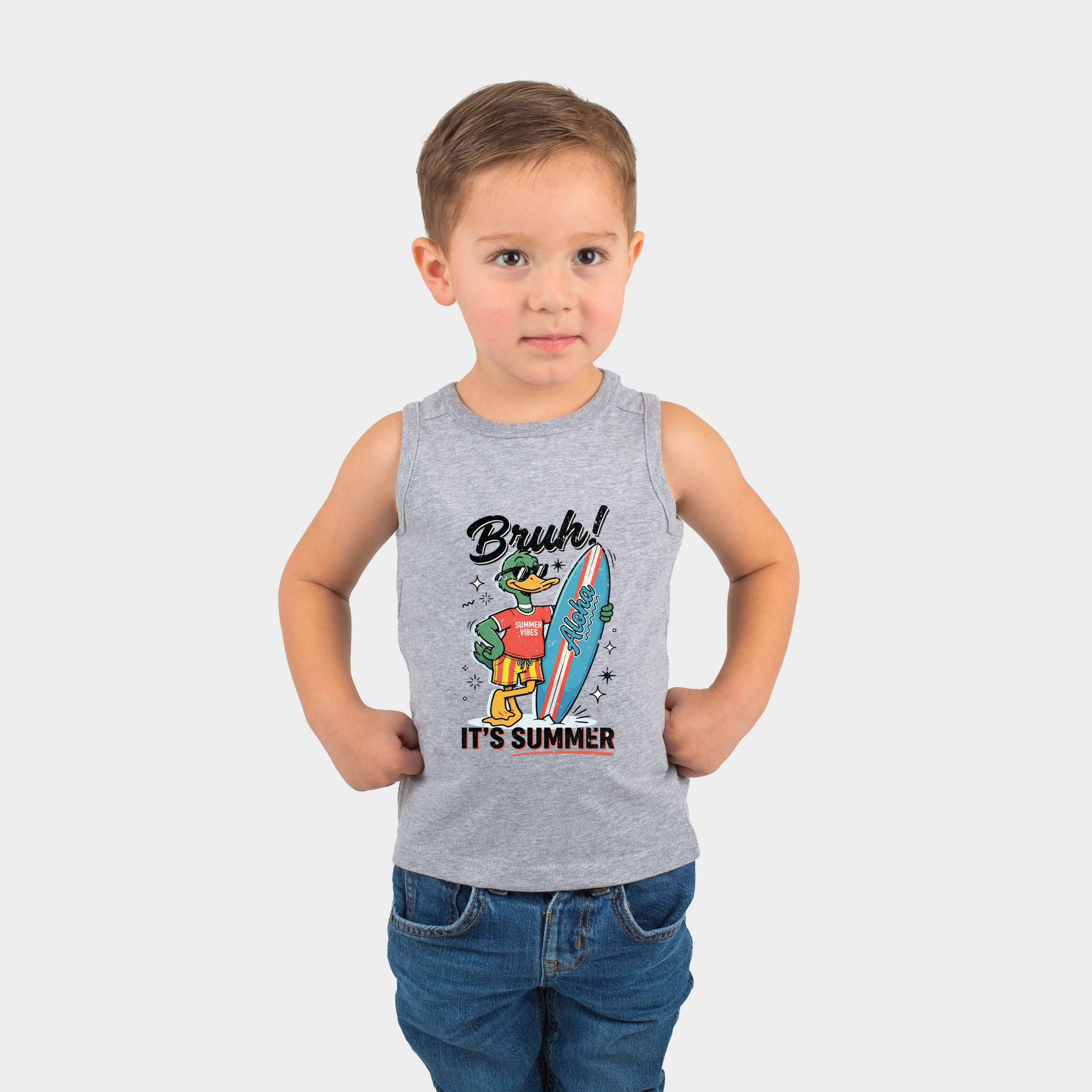 The Juniper Shop - Toddler Graphic Tank Bruh! It's Summer Duck