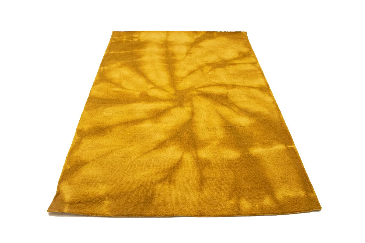 Magic Rugs 5'0 X 8'0 Hand-Tufted Golden Yellow Tie-Dye Modern Wool Rug