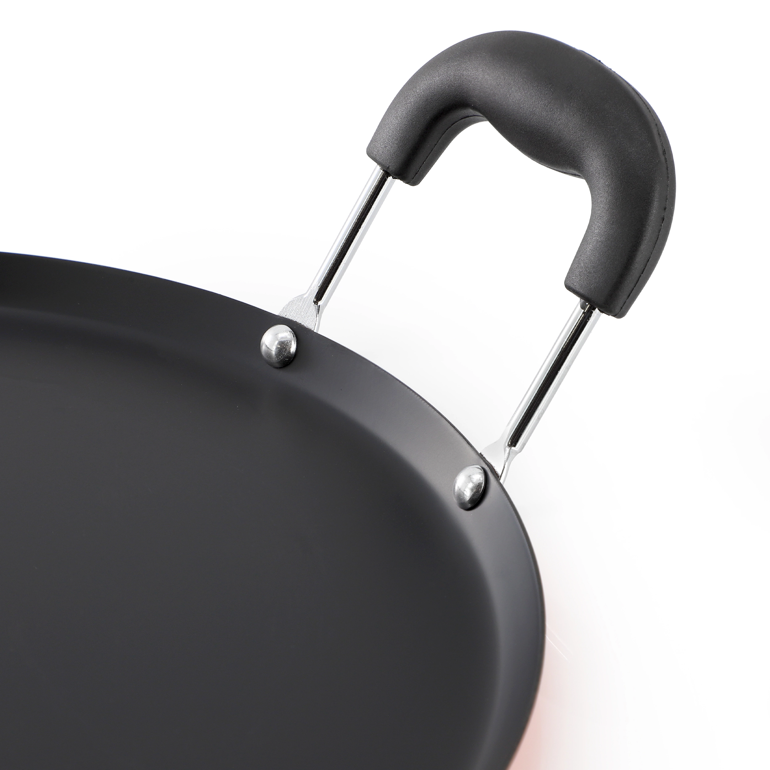 Gibson Home Reinosa 11 Inch Round Nonstick Carbon Steel Comal Pan in Orange