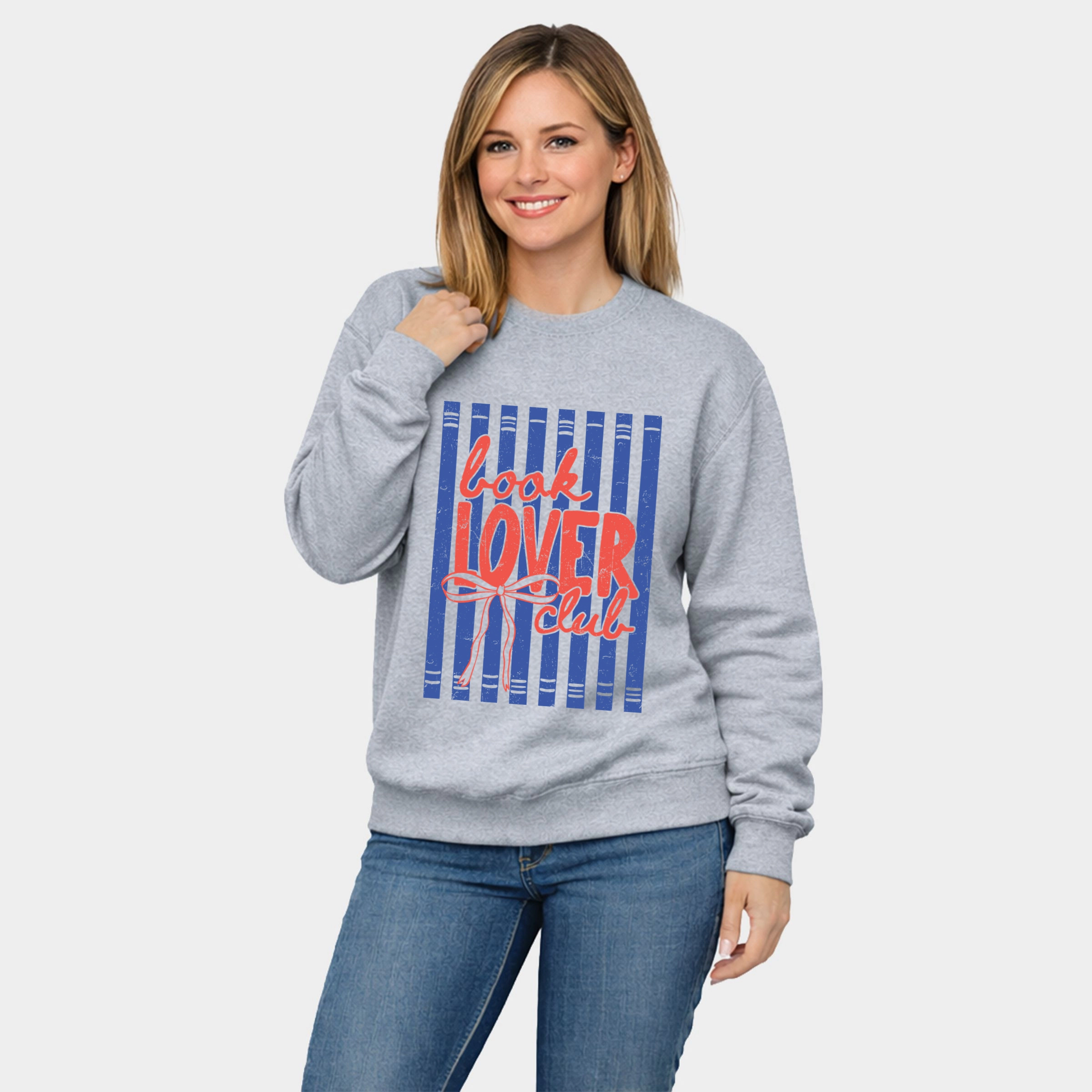 Simply Sage Market Book Lover Club Stripes Women's Graphic Sweatshirt