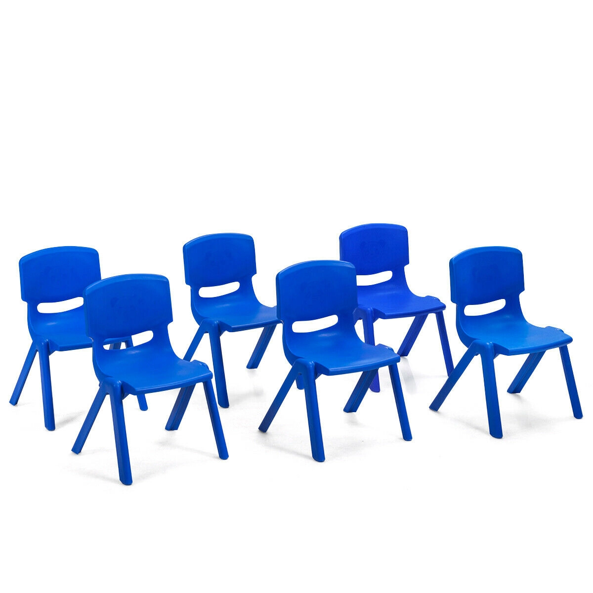 SUGIFT Blue HDPE Ages 3-8 176-lb 6-Pack Kids Stackable Classroom Chairs