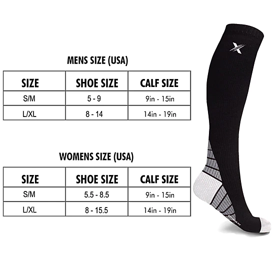 Extreme Fit Unisex Sports Compression Socks - Made For Running, Athletics, Pregnancy And Travel - 6 Pair