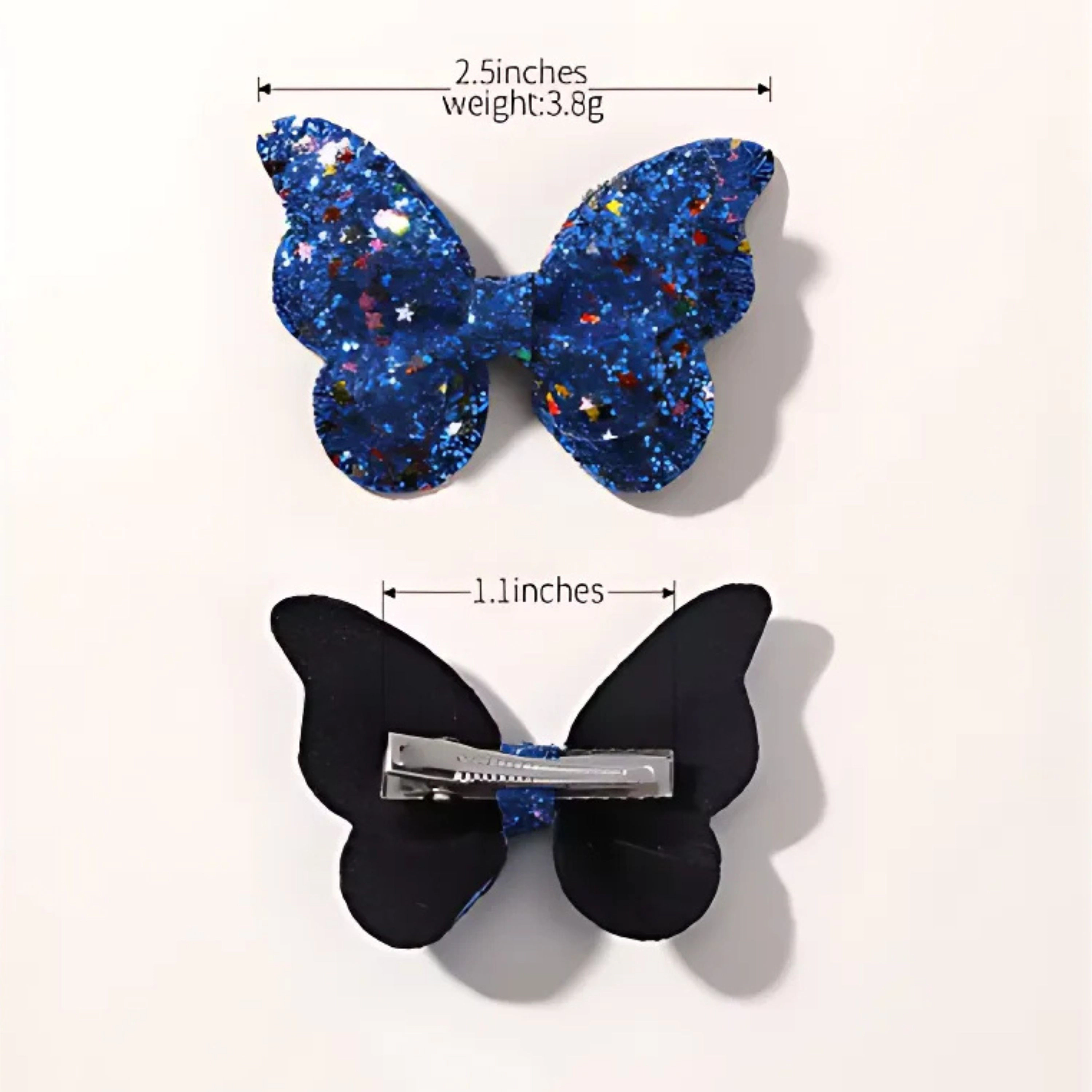 Kitcheniva 4 Pcs Children's Sequin Butterfly Hair Clips